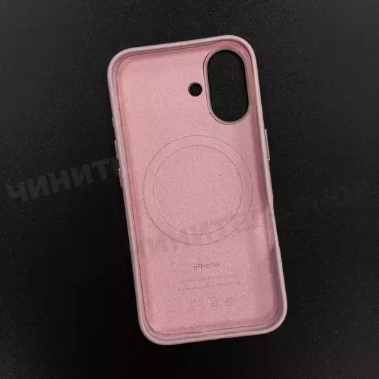 Чехол iPhone 16 Leather Case (MagSafe) Chalk Pink