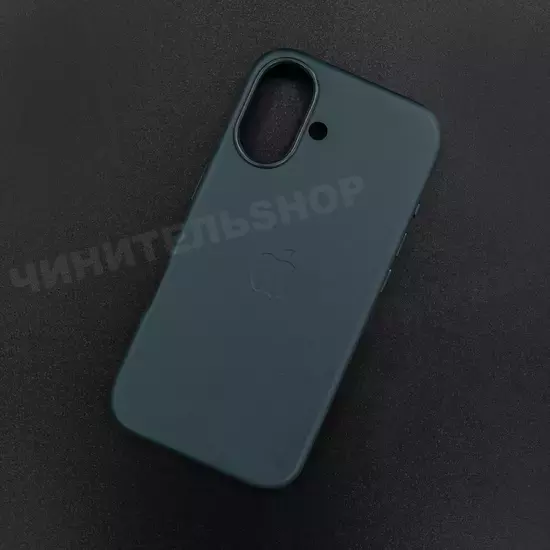 Чехол iPhone 16 Leather Case (MagSafe) Marine Green