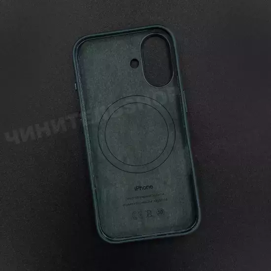 Чехол iPhone 16 Leather Case (MagSafe) Marine Green
