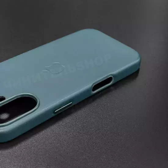 Чехол iPhone 16 Leather Case (MagSafe) Marine Green