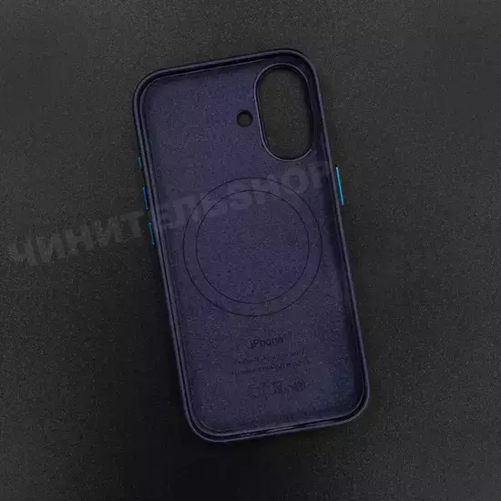 Чехол iPhone 16 Leather Case (MagSafe) Night Blue