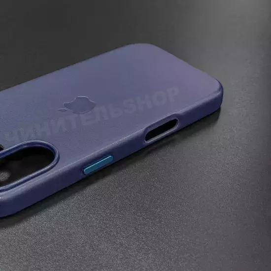 Чехол iPhone 16 Leather Case (MagSafe) Night Blue