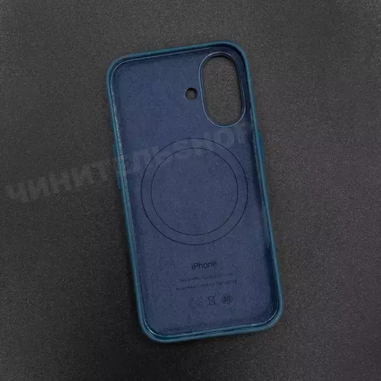 Чехол iPhone 16 Leather Case (MagSafe) Pacific Blue