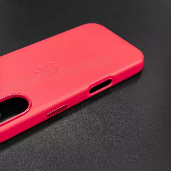 Чехол iPhone 16 Leather Case (MagSafe) Red