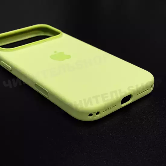 Чехол iPhone 17 Pro Max Silicone Case (MagSafe + Camera Control) Neon Yellow