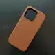 Чехол iPhone 15 Pro Leather Case (MagSafe) Cinnamon